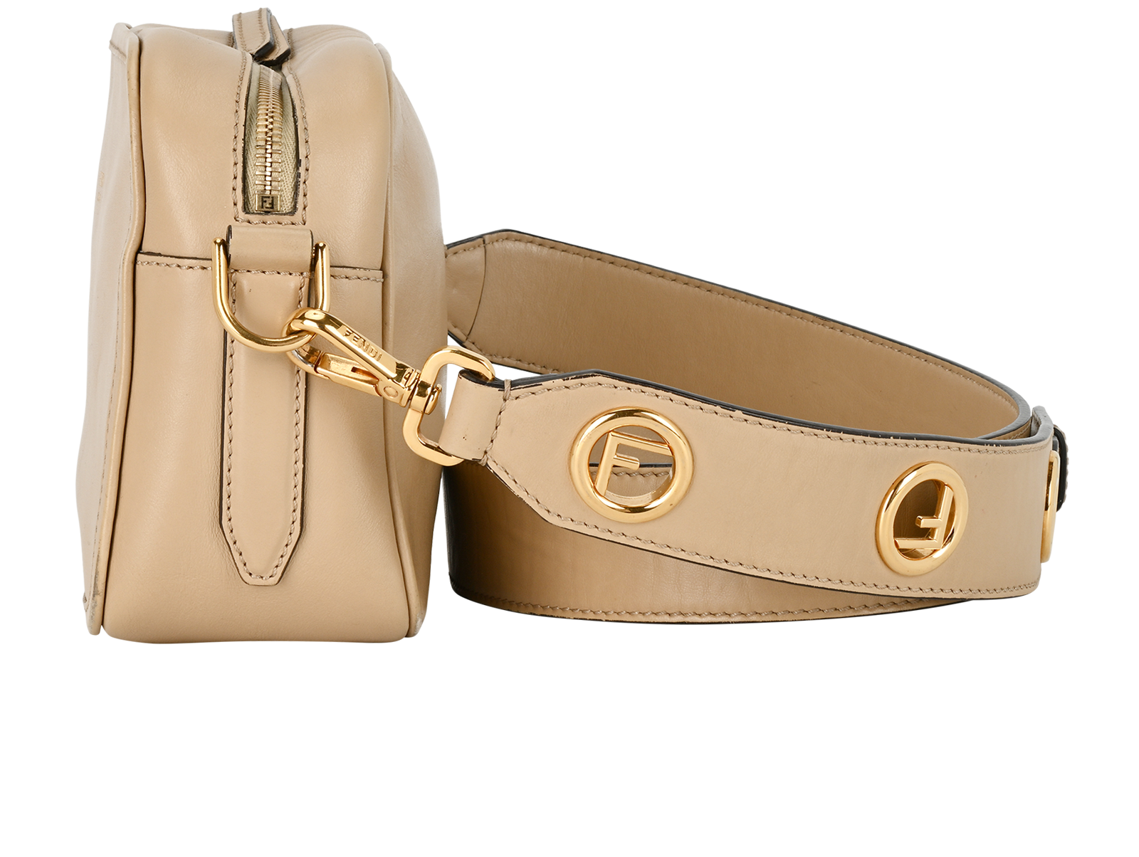 Camera Bag, &pound;430, Handbags, Beige, Leather, Bottom view